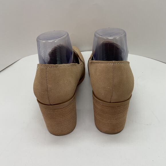 Joie Wevenly Beige Tan Suede Loafer Platform Heels Size 7.5 - Picture 9 of 16